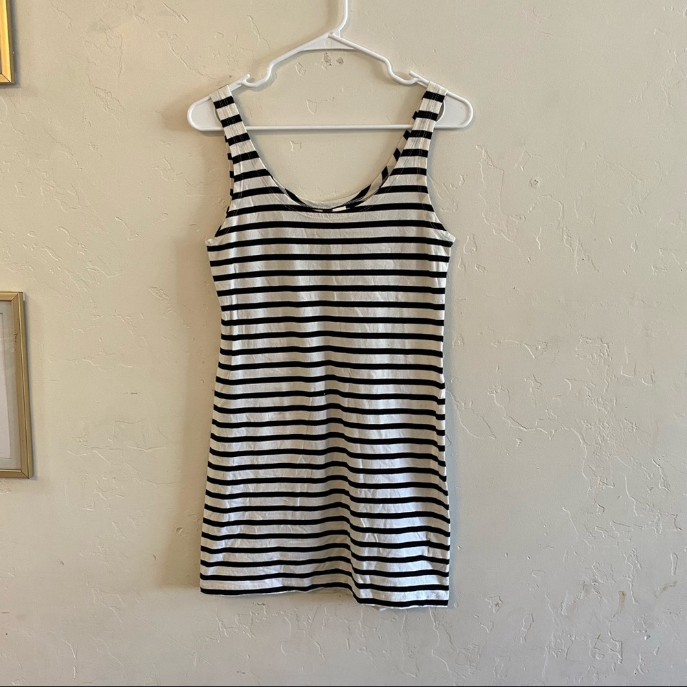 Divided Black & White Striped Body Con Mini Dress 10